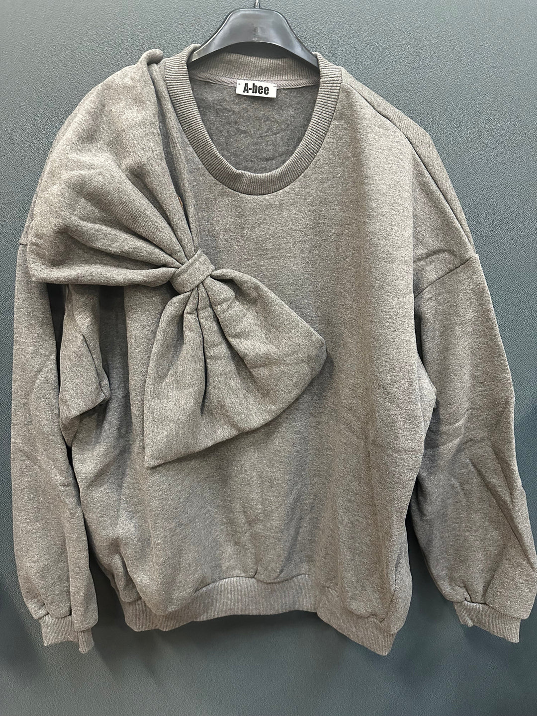 A-bee - Bow Tie Sweatshirt L7040 - Grey Sweatshirts