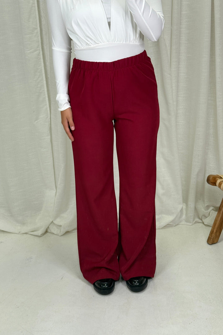 A-bee - Clarice Pants - Burgundy Bukser