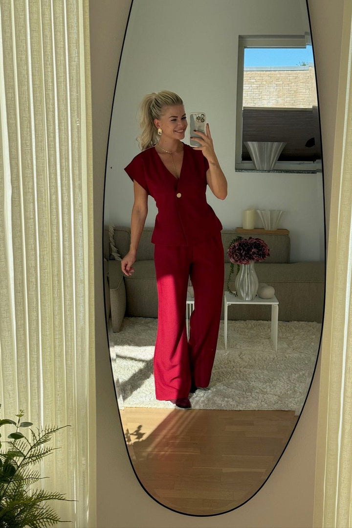 A-bee - Clarice Pants - Burgundy Bukser