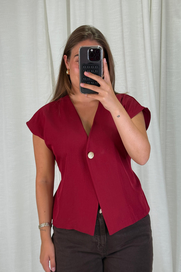 A-bee - Clarice Top - Burgundy Toppe