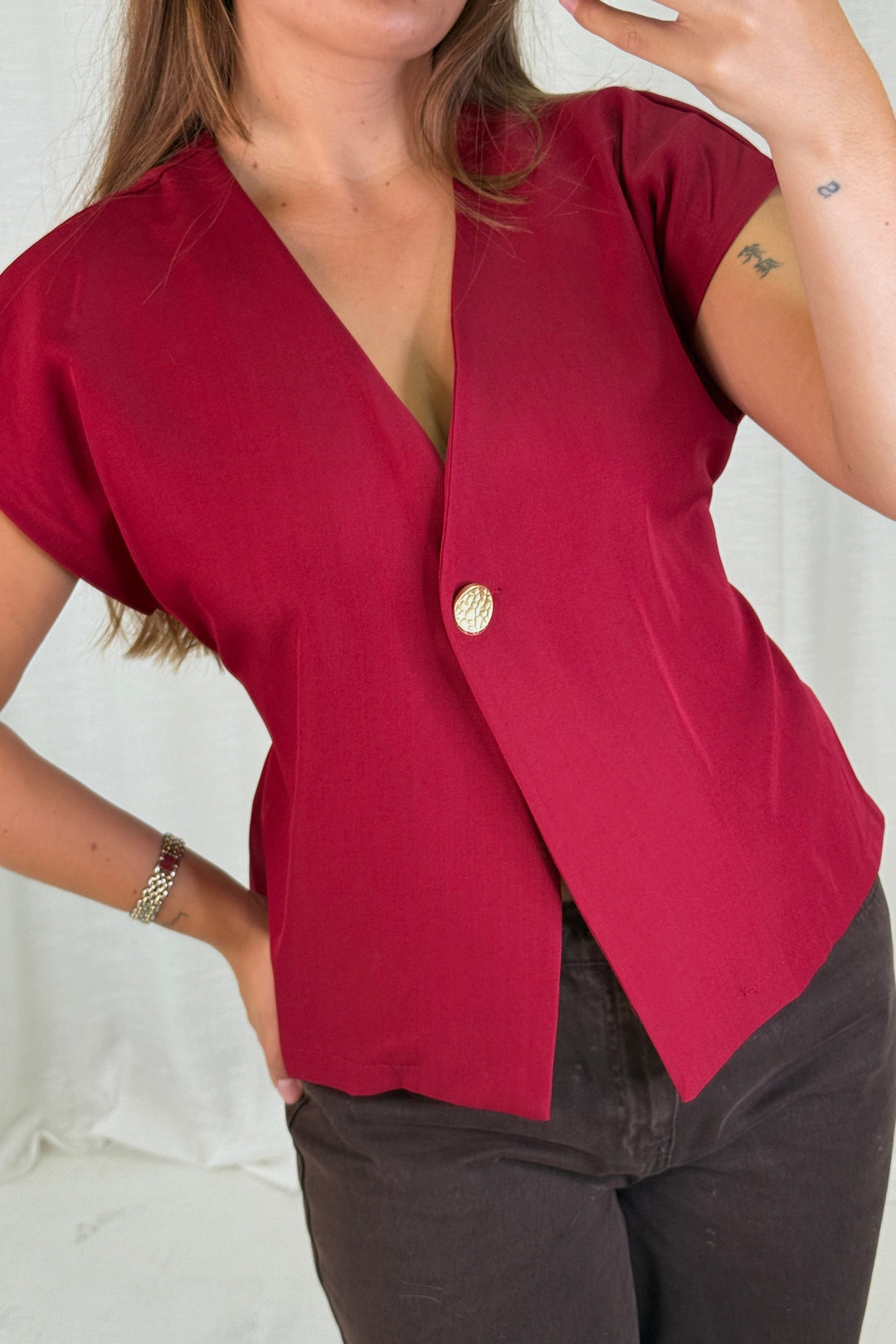 A-bee - Clarice Top - Burgundy Toppe