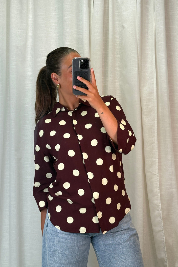 A-bee - Evelyn Blouse - Chocolate Bluser