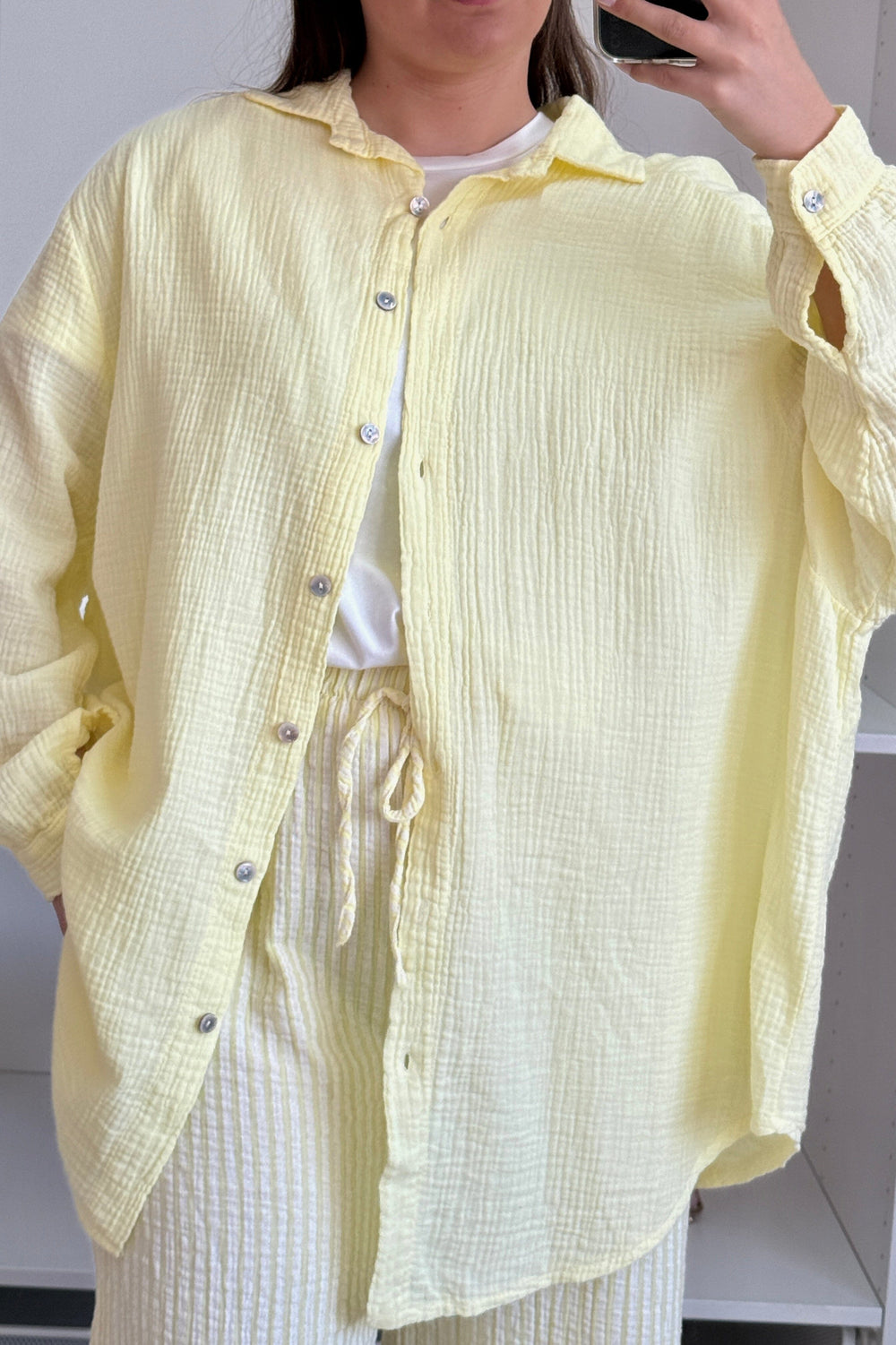 A-bee - Sara Shirt - Light Yellow Skjorter