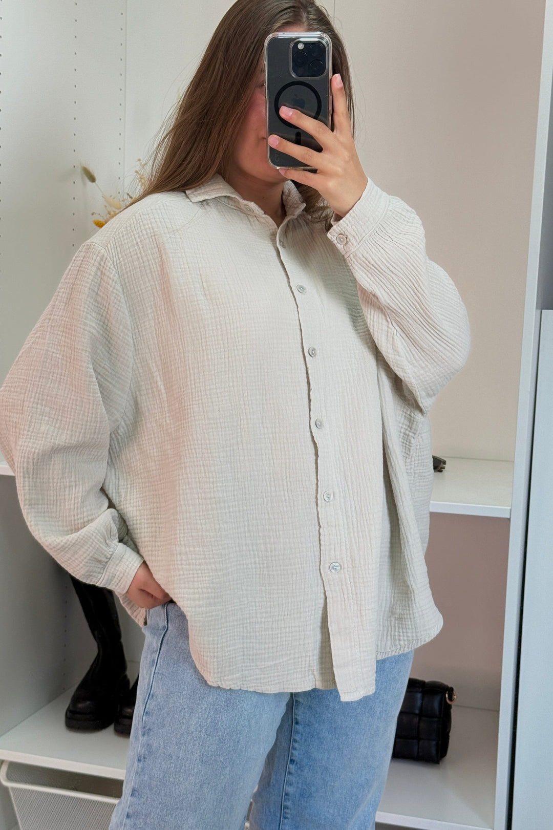 A-bee - Sonja Shirt - Ecru Skjorter