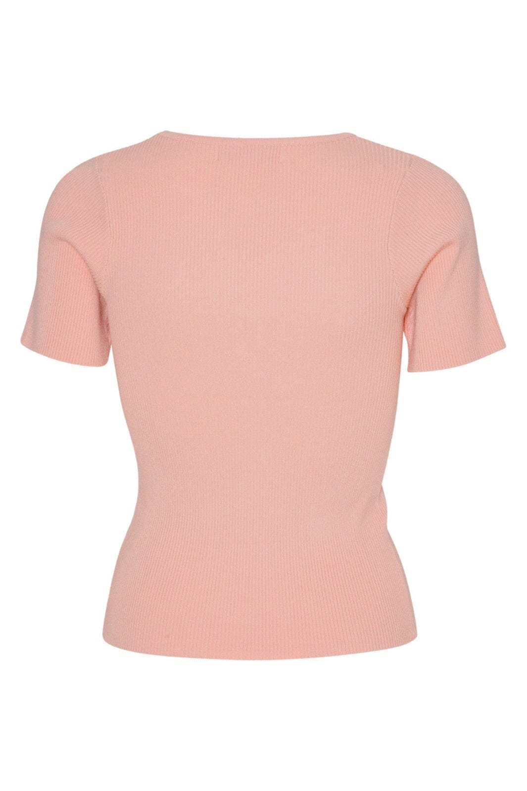 A-View - Rib Knit Short Sleeve Top - 298 Rose