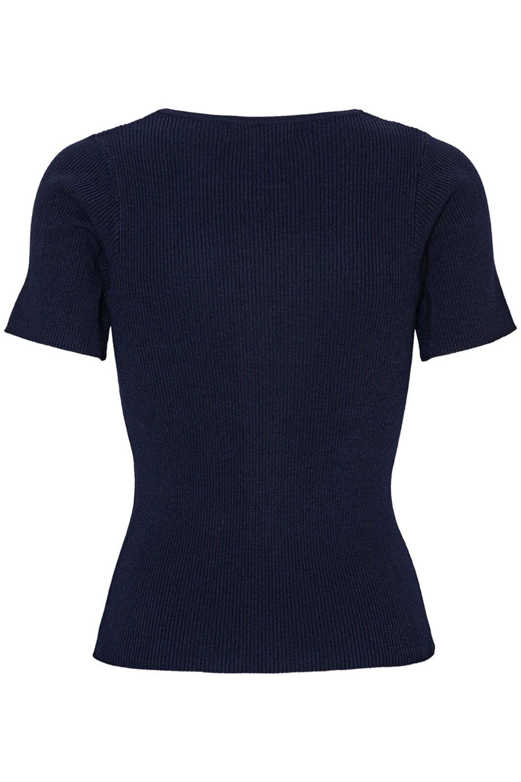A-View - Rib Knit Short Sleeve Top - 699 Navy