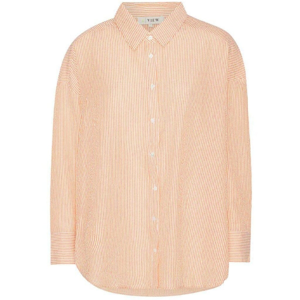 A-View - Sonja Shirt - 867 Orange/White Skjorter