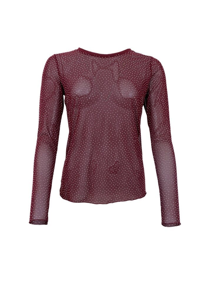 Black Colour - Bcalexis Tee W/Stones 40746 - Shirts - Plum Bluser