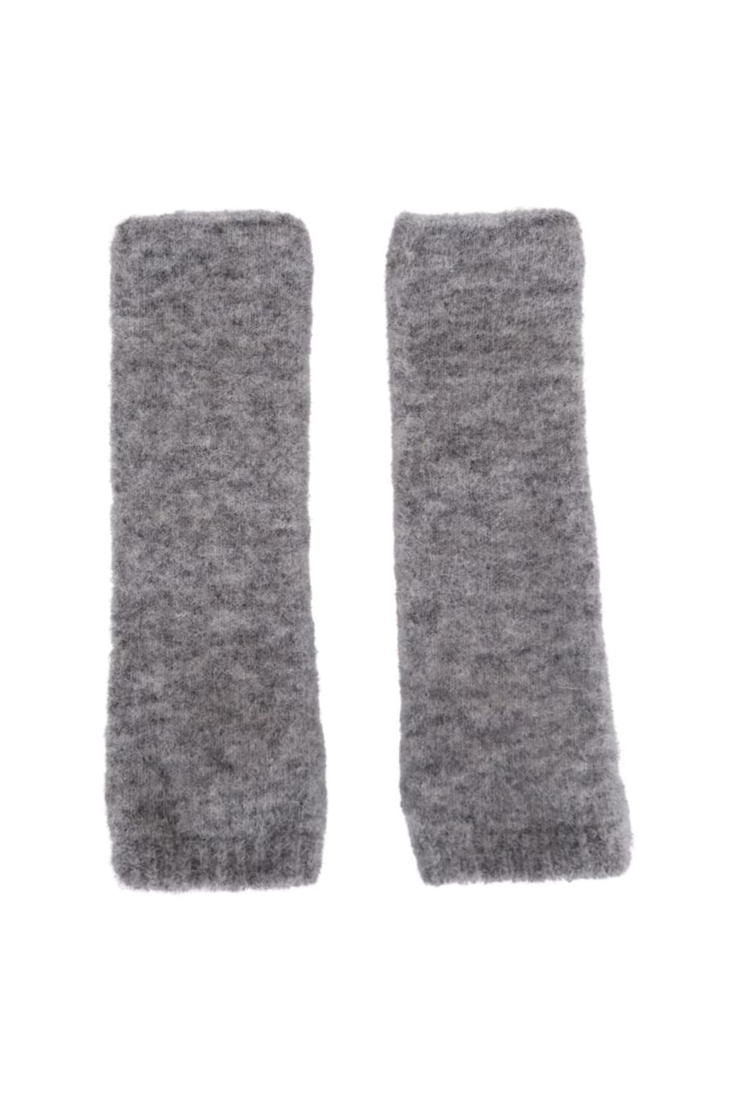 Black Colour - Bcginger Alpaca Handwarmers - Grey