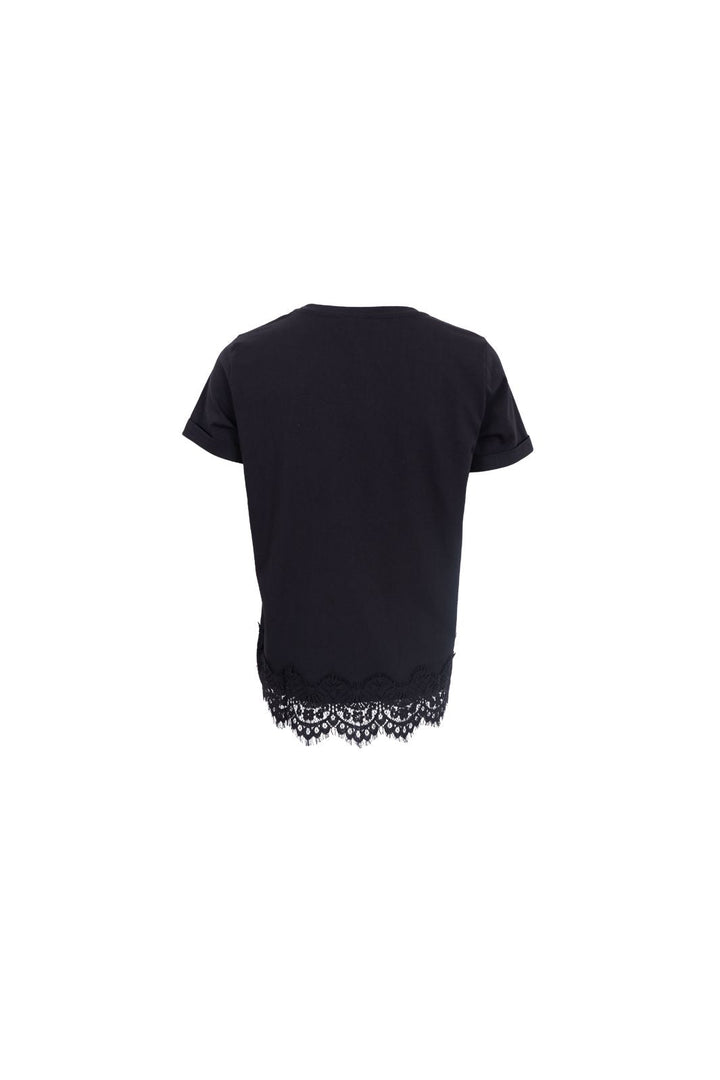 Black Colour - Bcmay Ss Lace Tee 40920 - Shirts - Black