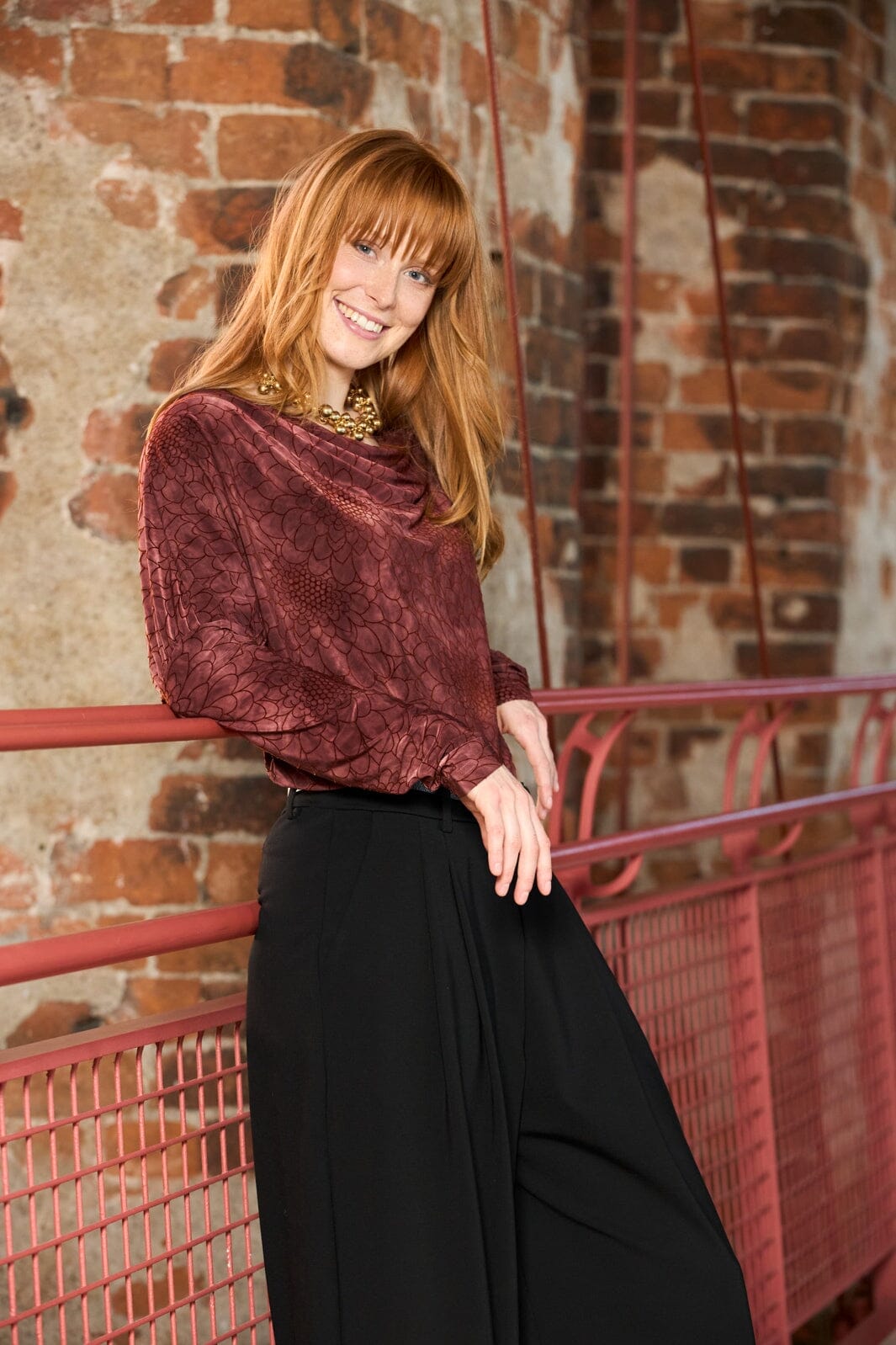 Black Colour - Bctessa Ls Blouse 40941 - Plum