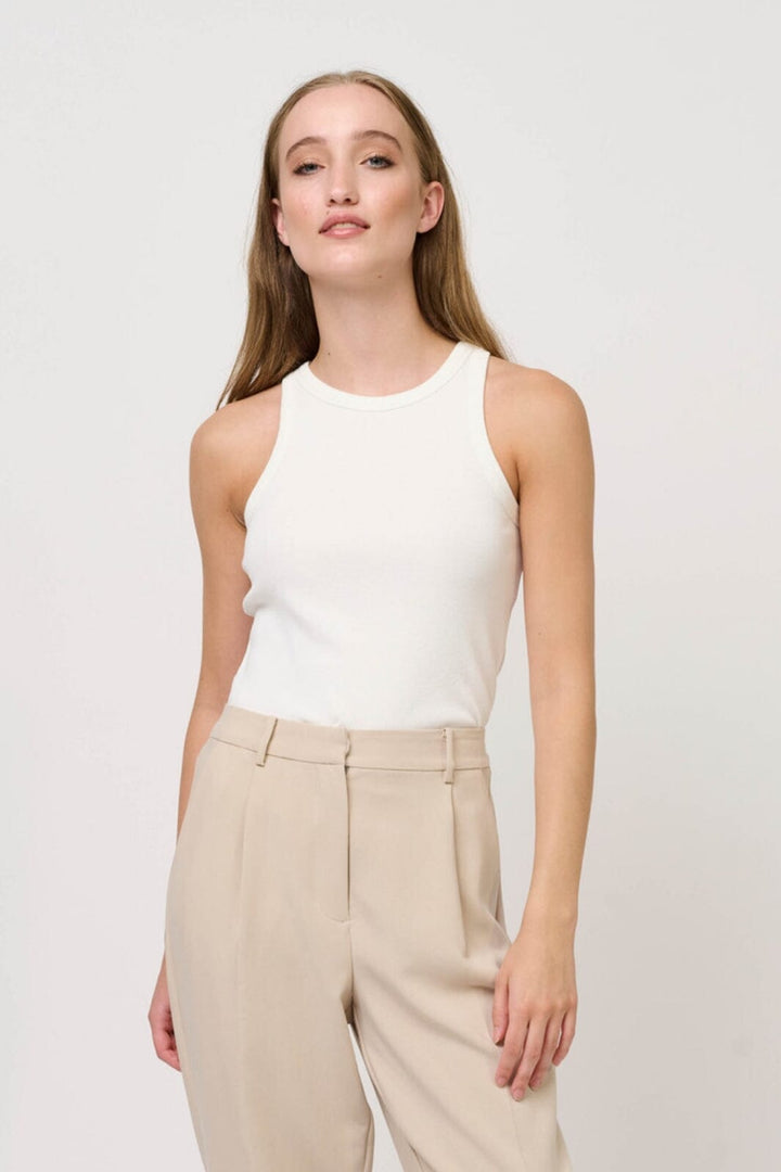Bruuns Bazaar - KatyBB Rib Tank top - White Toppe