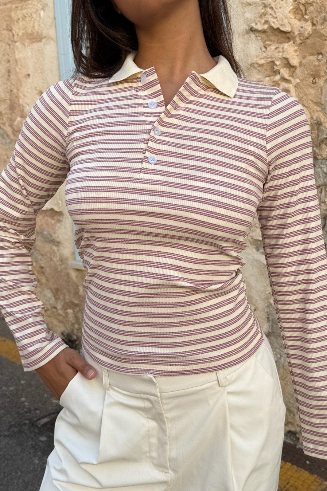 BYIC - Livaic Polo A23982 - Lavender Stripes