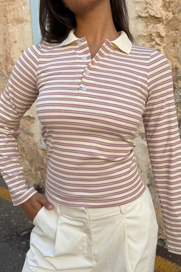 BYIC - Livaic Polo A23982 - Lavender Stripes