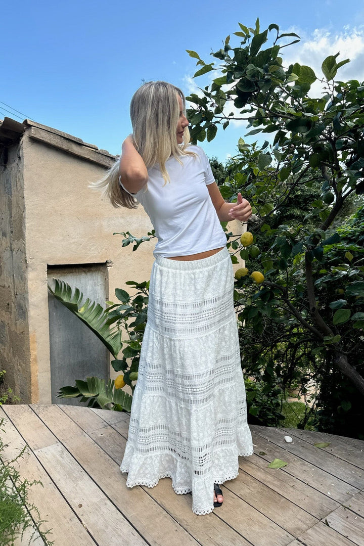 BYIC - Saraic Long Skirt - wl White Lace Nederdele