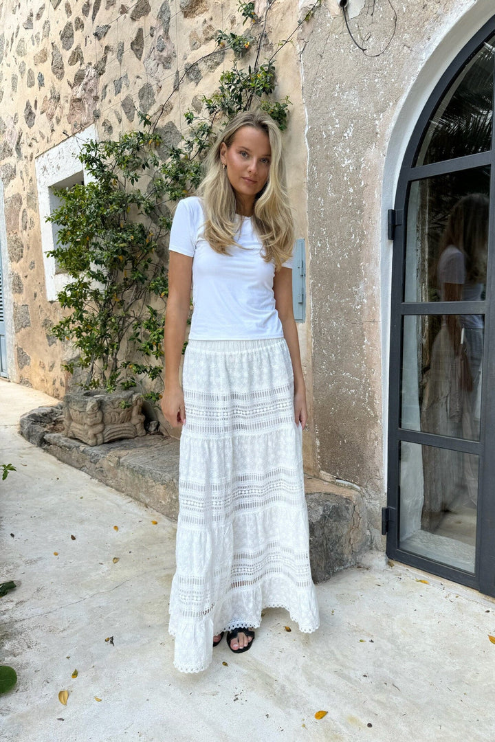 BYIC - Saraic Long Skirt - wl White Lace Nederdele