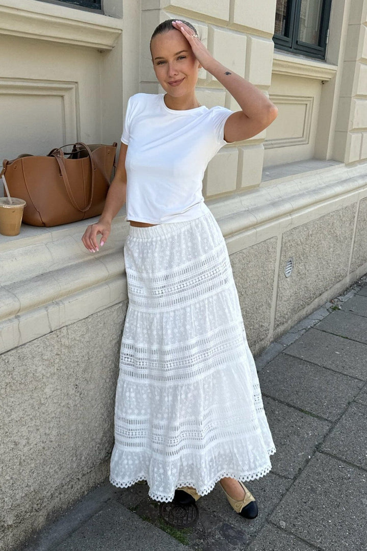 BYIC - Saraic Long Skirt - wl White Lace Nederdele