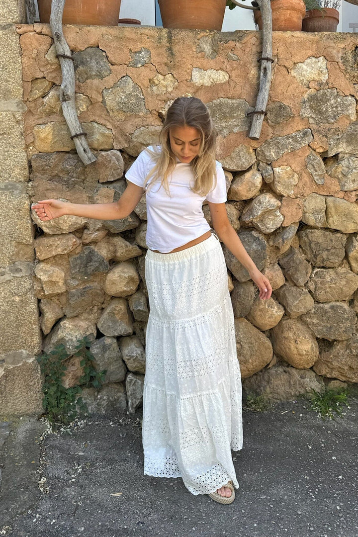 BYIC - Sofiaic Long Skirt - wl White Lace Nederdele