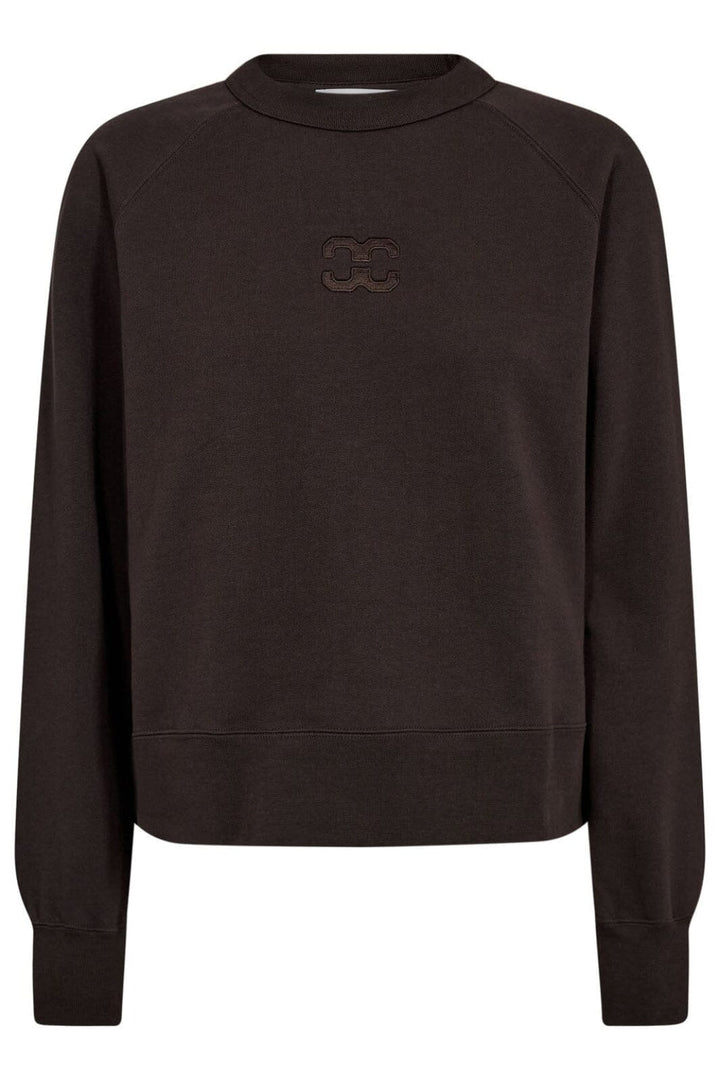 Co´Couture - Eriscc Emb Sweat 47006 - 145 - Dark Brown Sweatshirts