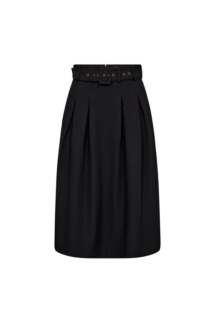 Co´Couture - Lunacc Belt Midi Pleat Skirt 44003 - 96 - Black