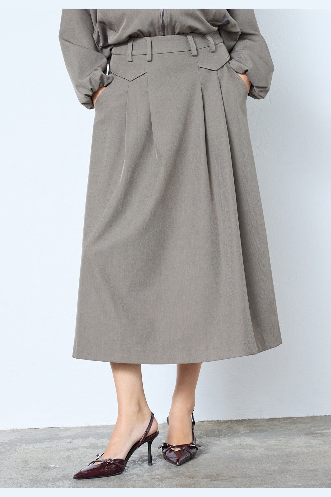 Co´Couture - Lunacc Pocket Pleat Skirt 34222 - 154 - Walnut