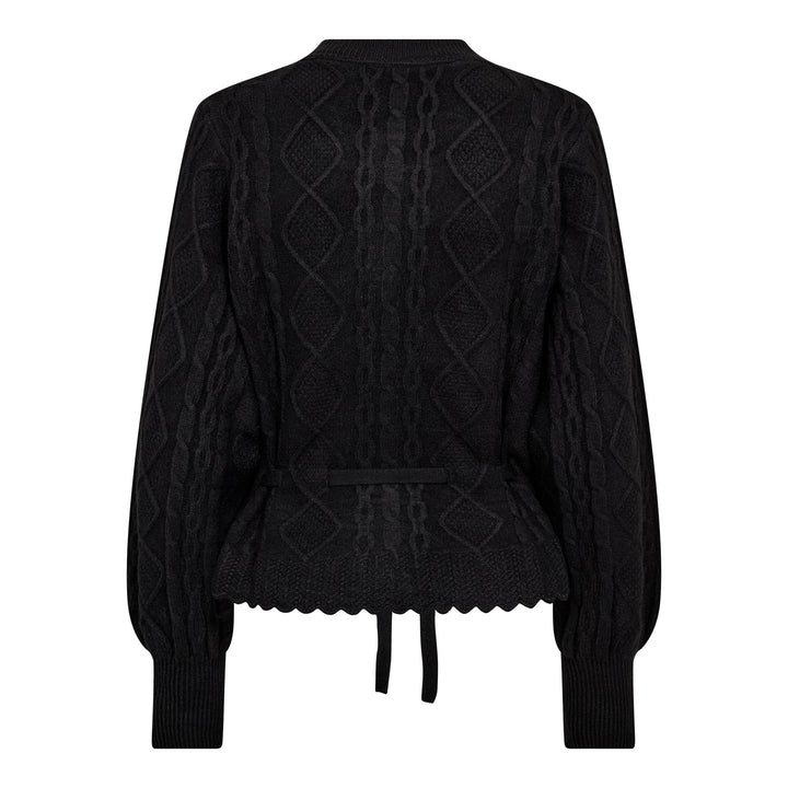 Co´Couture - Rowcc Cable Tie Cardigan 32166 - 96 - Black Cardigans