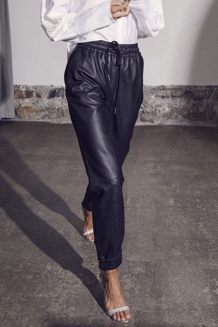Co´couture - Shilohcc Leather Joggers - 96 Black