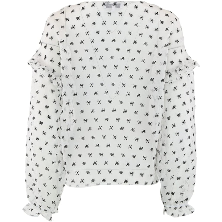Continue - Jessy Bow - 021 021 White Ground W. Black Bluser