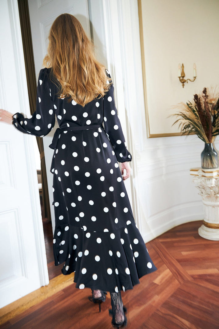 Cras - Lara Dress C489 - 8123 Black White Dot Kjoler