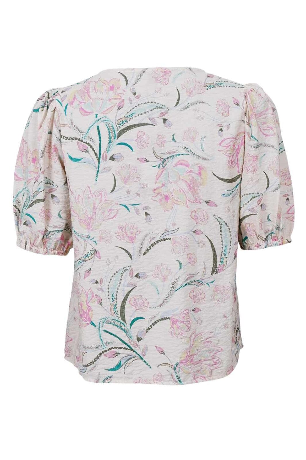 Black Colour - Bccassandra Ss Blouse 40882 - Off White Rose