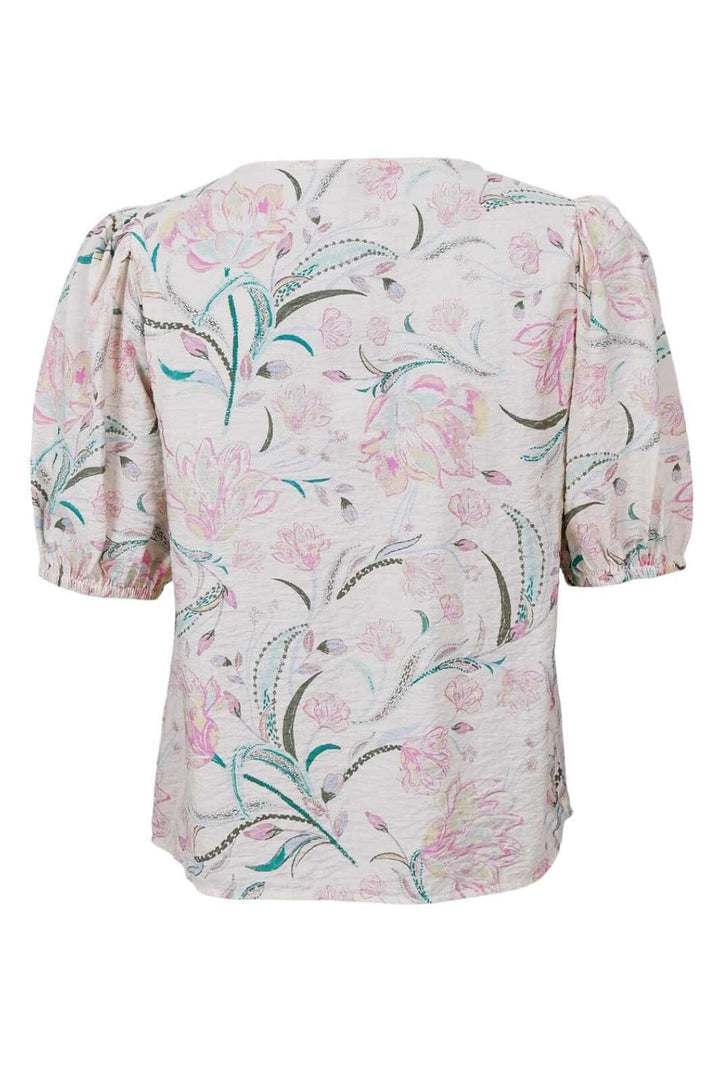 Black Colour - Bccassandra Ss Blouse 40882 - Off White Rose