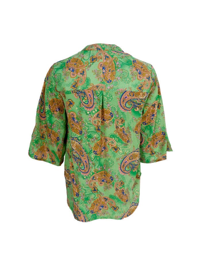 Forudbestilling - Black Colour - Bcluna Flared Sleeve Blouse - Willow Green Bluser