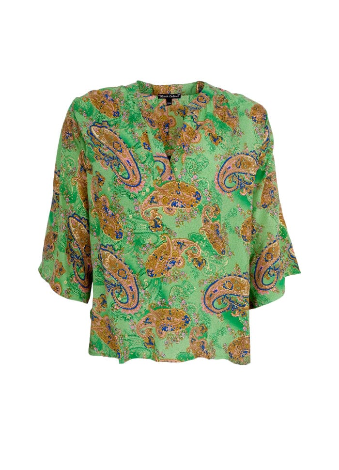 Forudbestilling - Black Colour - Bcluna Flared Sleeve Blouse - Willow Green Bluser