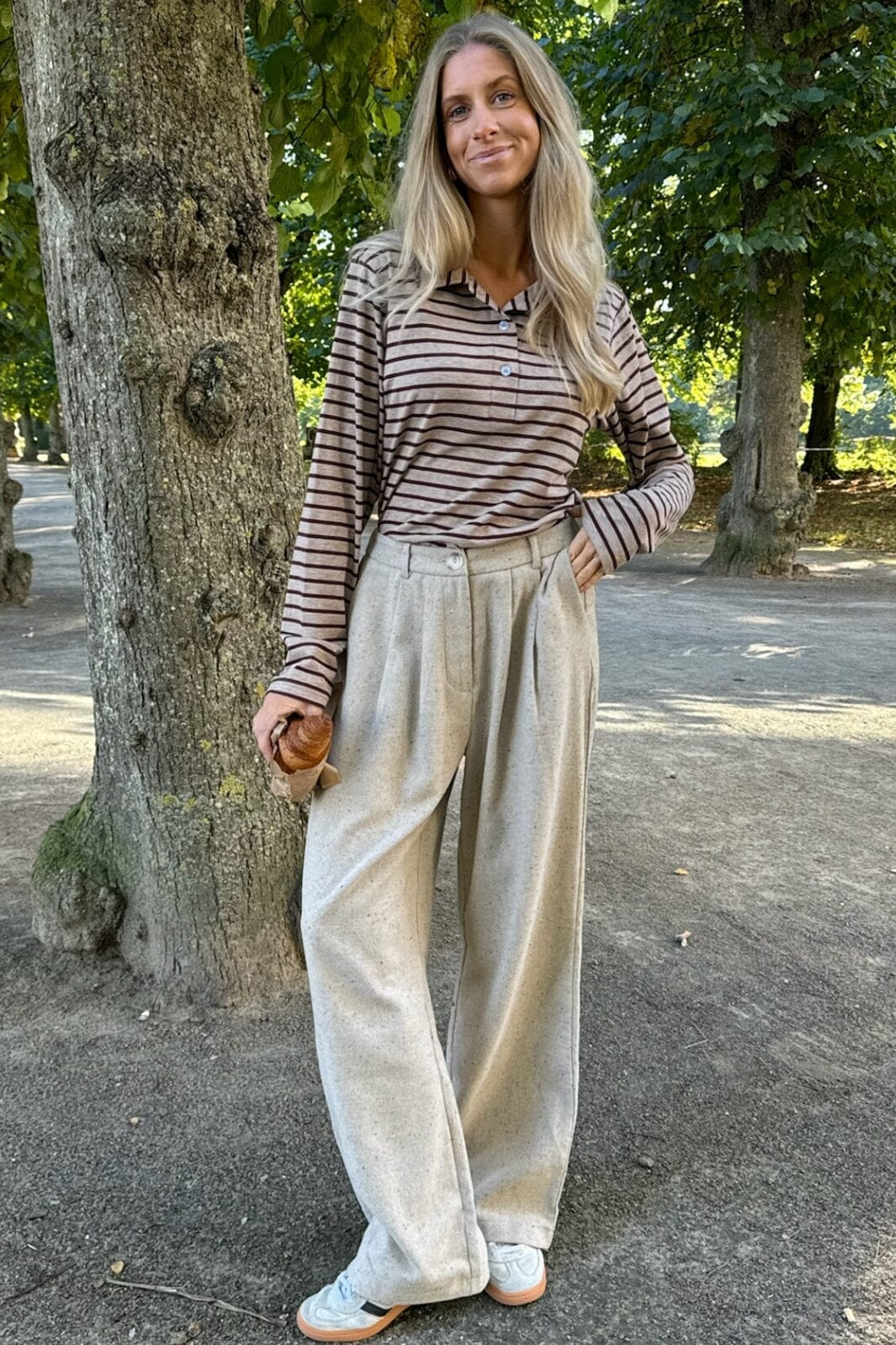 Forudbestilling - BYIC - Carlyic Polo A23757 - Bbs Beige Brown Stripes Bluser