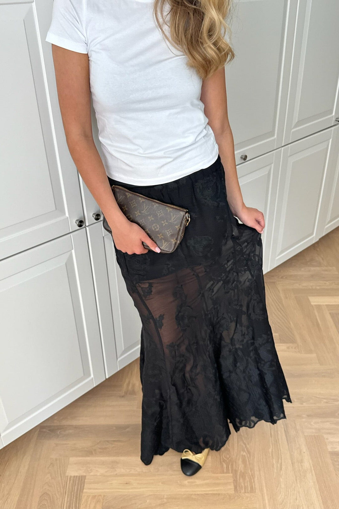 Forudbestilling - BYIC - Ellinoric Lace Maxi Skirt - vb Vintage Black Nederdele