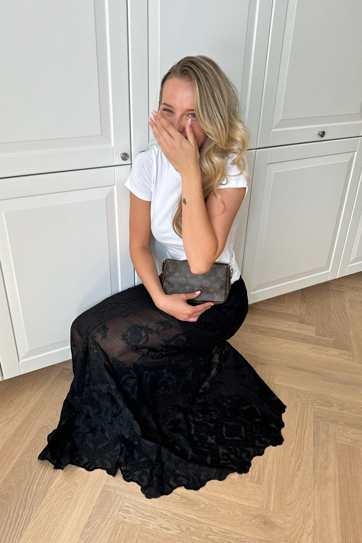 Forudbestilling - BYIC - Ellinoric Lace Maxi Skirt - vb Vintage Black Nederdele
