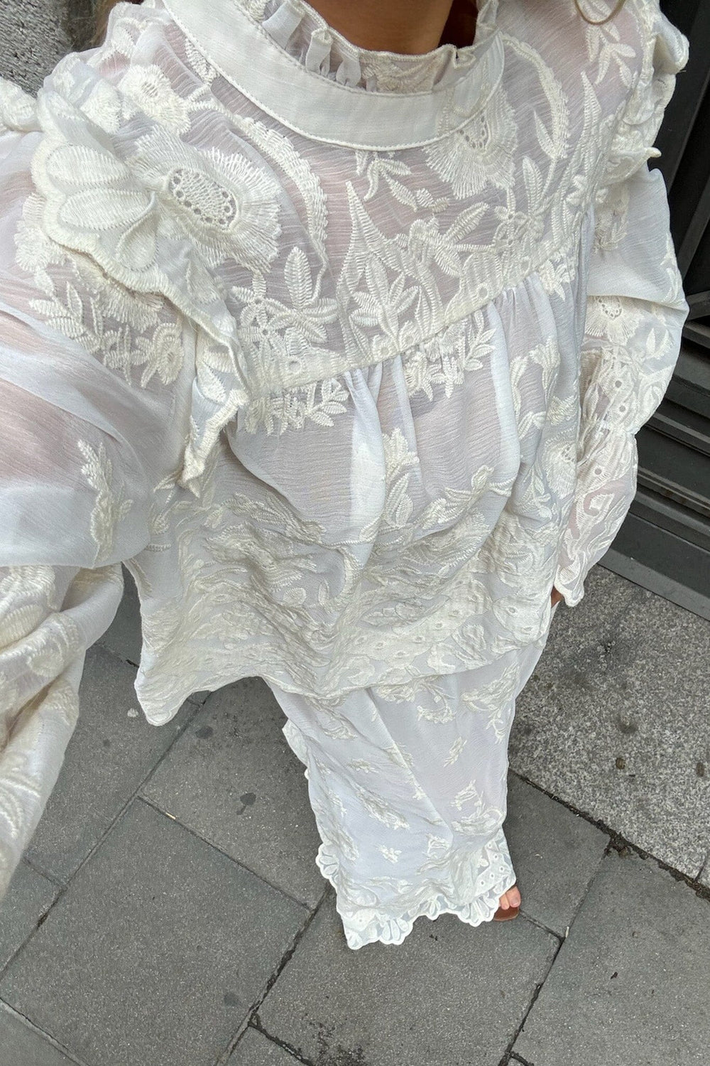 Forudbestilling - BYIC - Ellinoric Lace Shirt - vw Vintage White Bluser