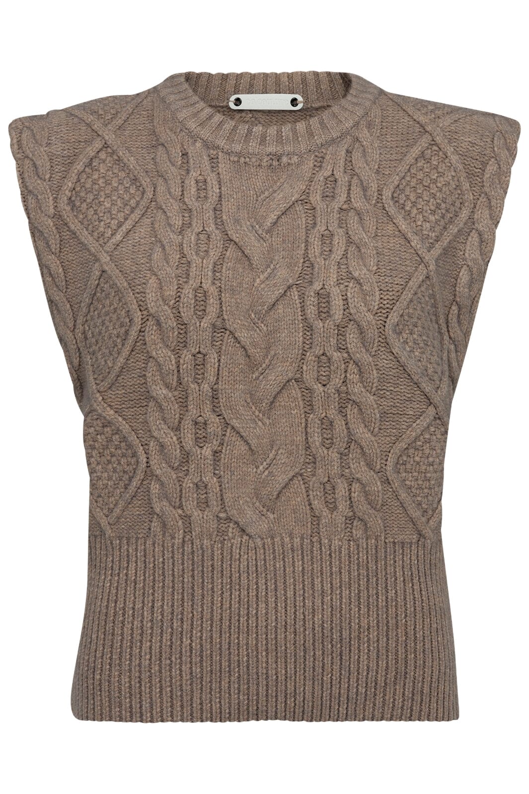 Co´couture - Rowcc Cable Zip Vest 32139 - 127 Champagne