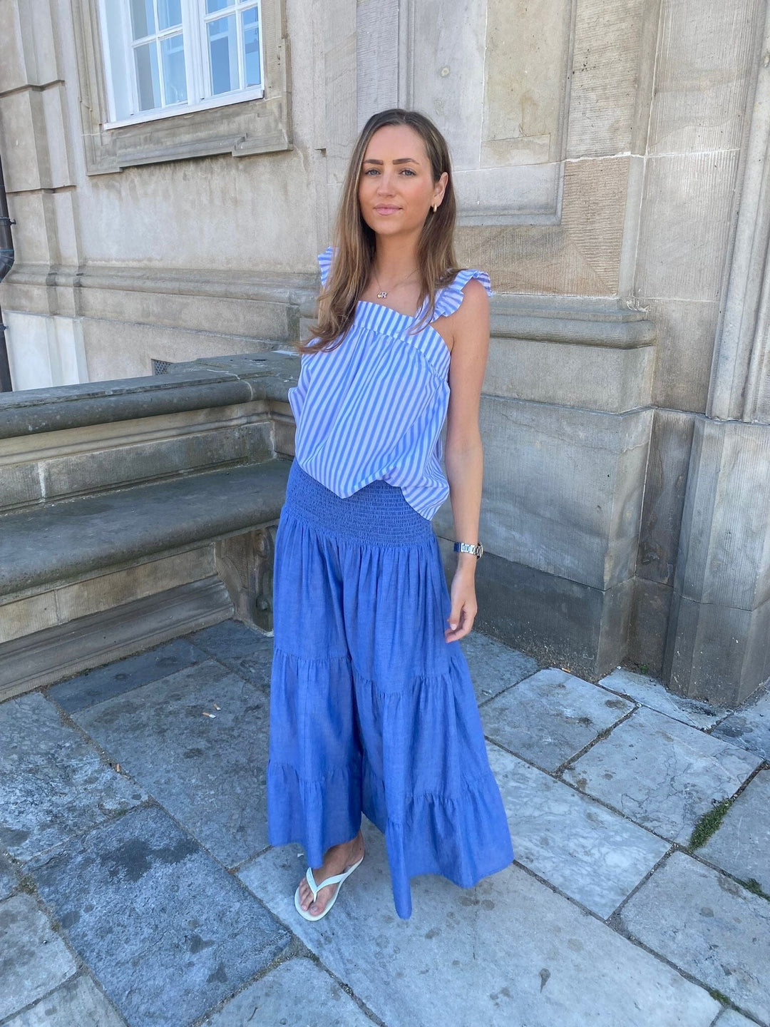 Forudbestilling - Continue - Lulu Bow - Light Blue Stripe Toppe