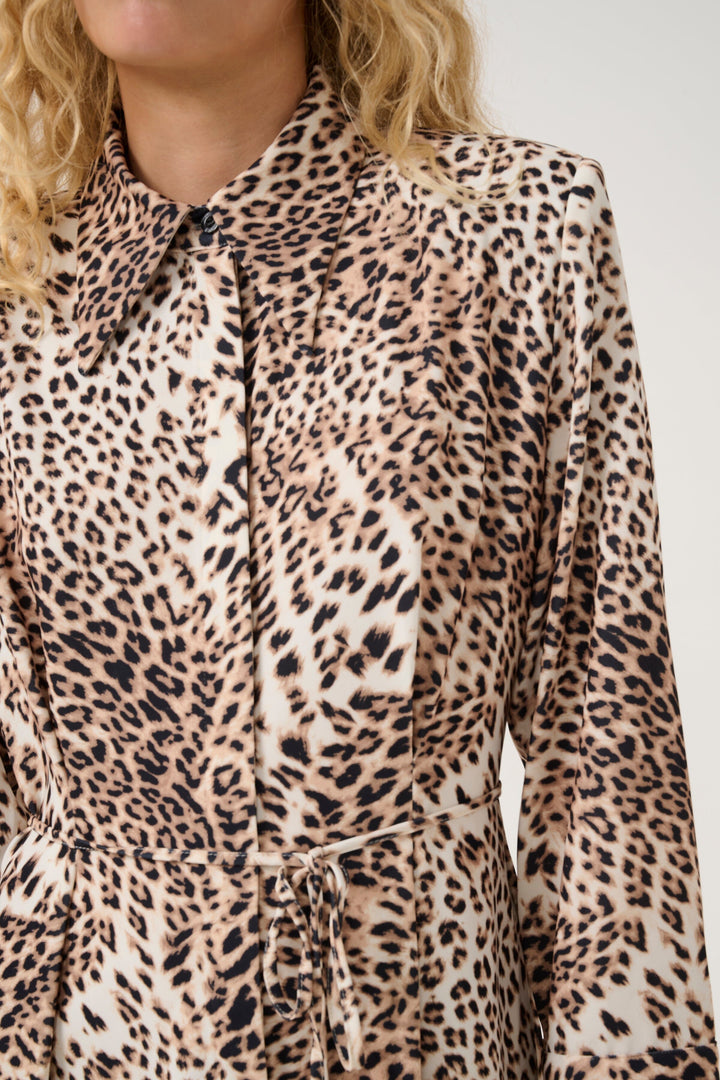 Forudbestilling - Gestuz - Gzmareen P Ls Dress - 107188 Light Leopard Kjoler