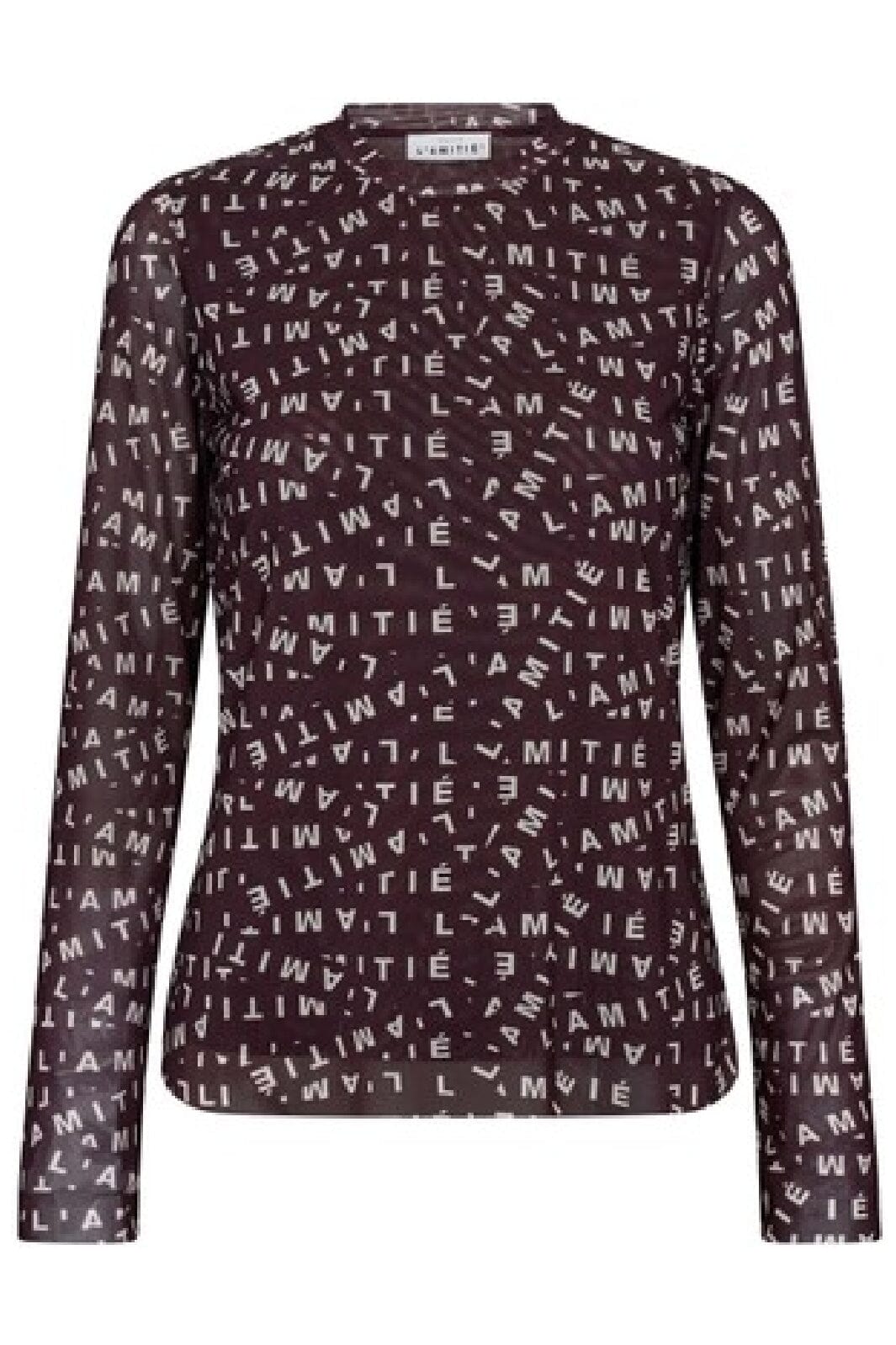 Forudbestilling - Haute L'Amitié - L'Amitié Mesh Ls O-Neck HL10157 - Amarone T-shirts
