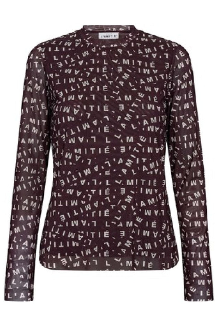 Forudbestilling - Haute L'Amitié - L'Amitié Mesh Ls O-Neck HL10157 - Amarone T-shirts