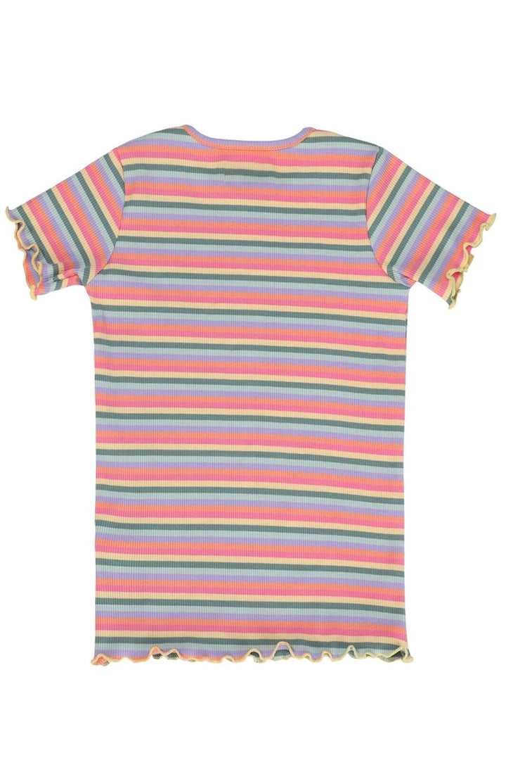 Liberte Ami - Natalia-Ss-Blouse-Kids 21067 - Multi Orange Pink Stripe
