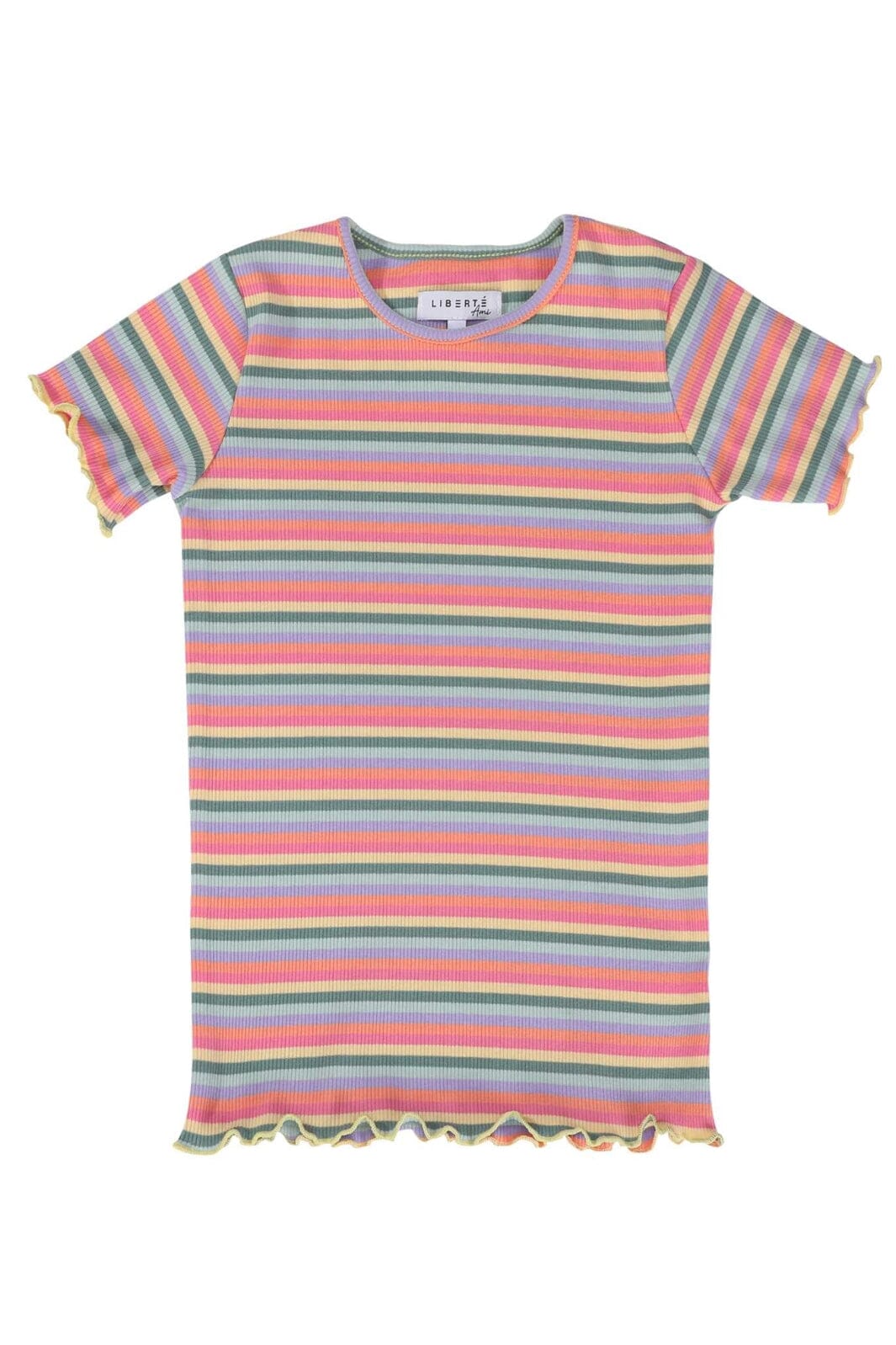 Liberte Ami - Natalia-Ss-Blouse-Kids 21067 - Multi Orange Pink Stripe