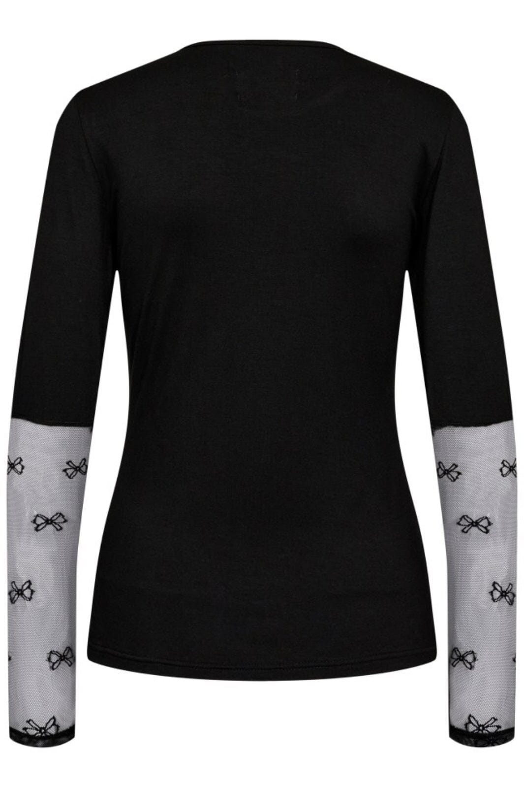 Forudbestilling - Liberte - Isa-Ls-Lace-Sleeve-Blouse - Black Bow Bluser