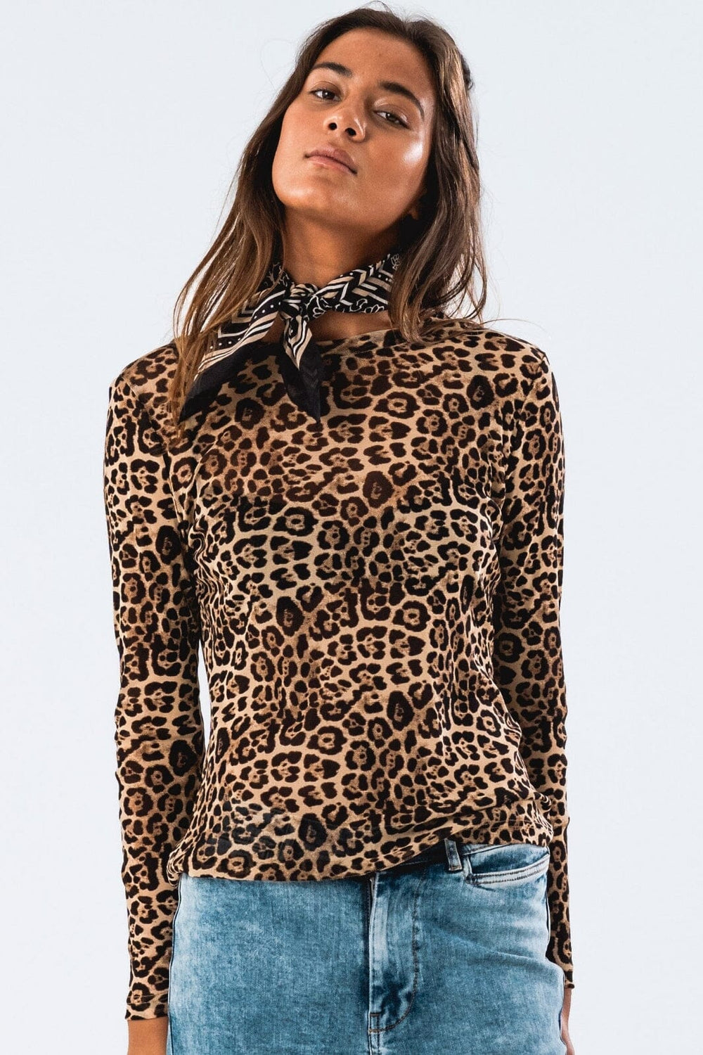 Forudbestilling - Lollys Laundry - Iriell Blouse Ls - 72 Leopard Print Bluser