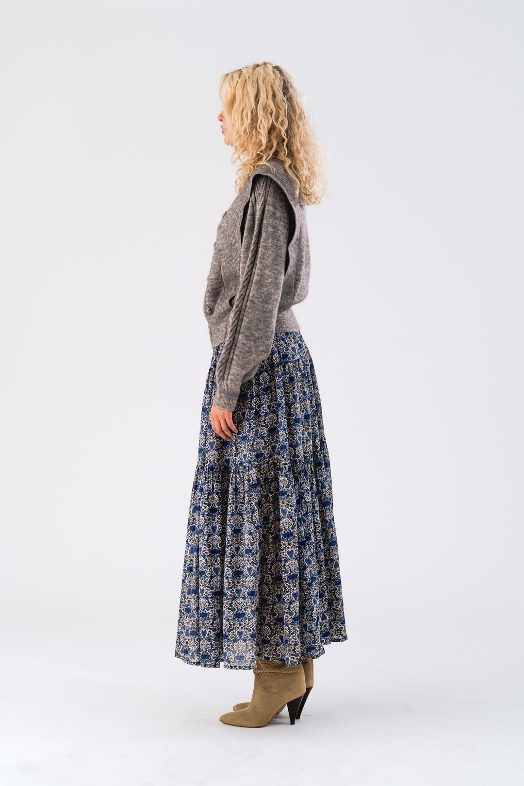 Forudbestilling - Lollys Laundry - Sunset Maxi Skirt - 23 Dark Blue Nederdele