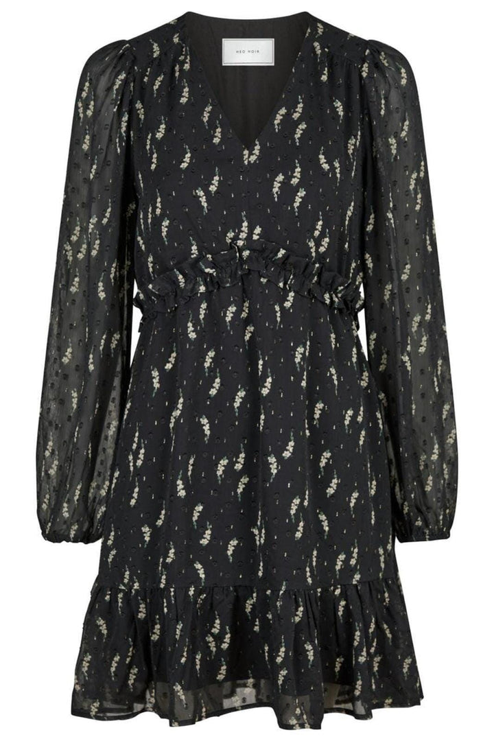 Forudbestilling - Neo Noir - Bethie Flower Branch Dress - Black Kjoler