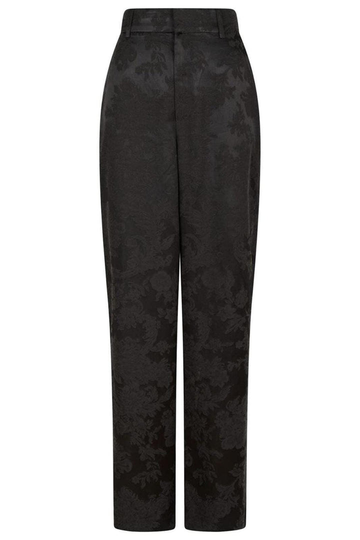 Forudbestilling - Neo Noir - Emmett Jacquard Pants - Black Bukser