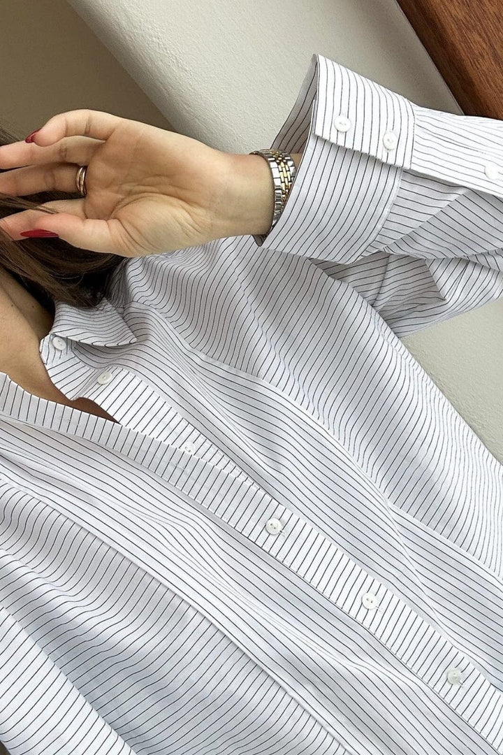 Neo Noir - Gili Stripe Shirt - White